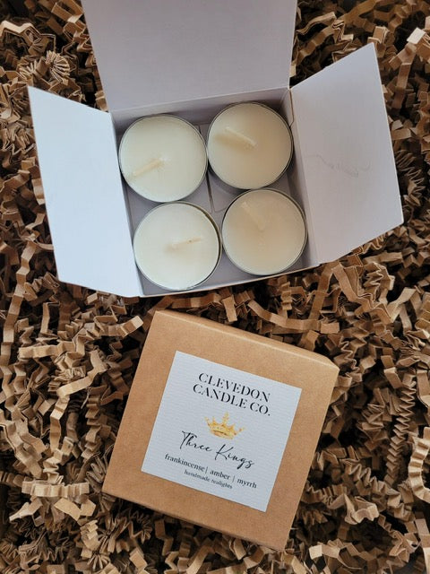 Clevedon Candle Co. Three Kings Tealights (pack of 4) - Clevedon Candle Co - Boxlocal