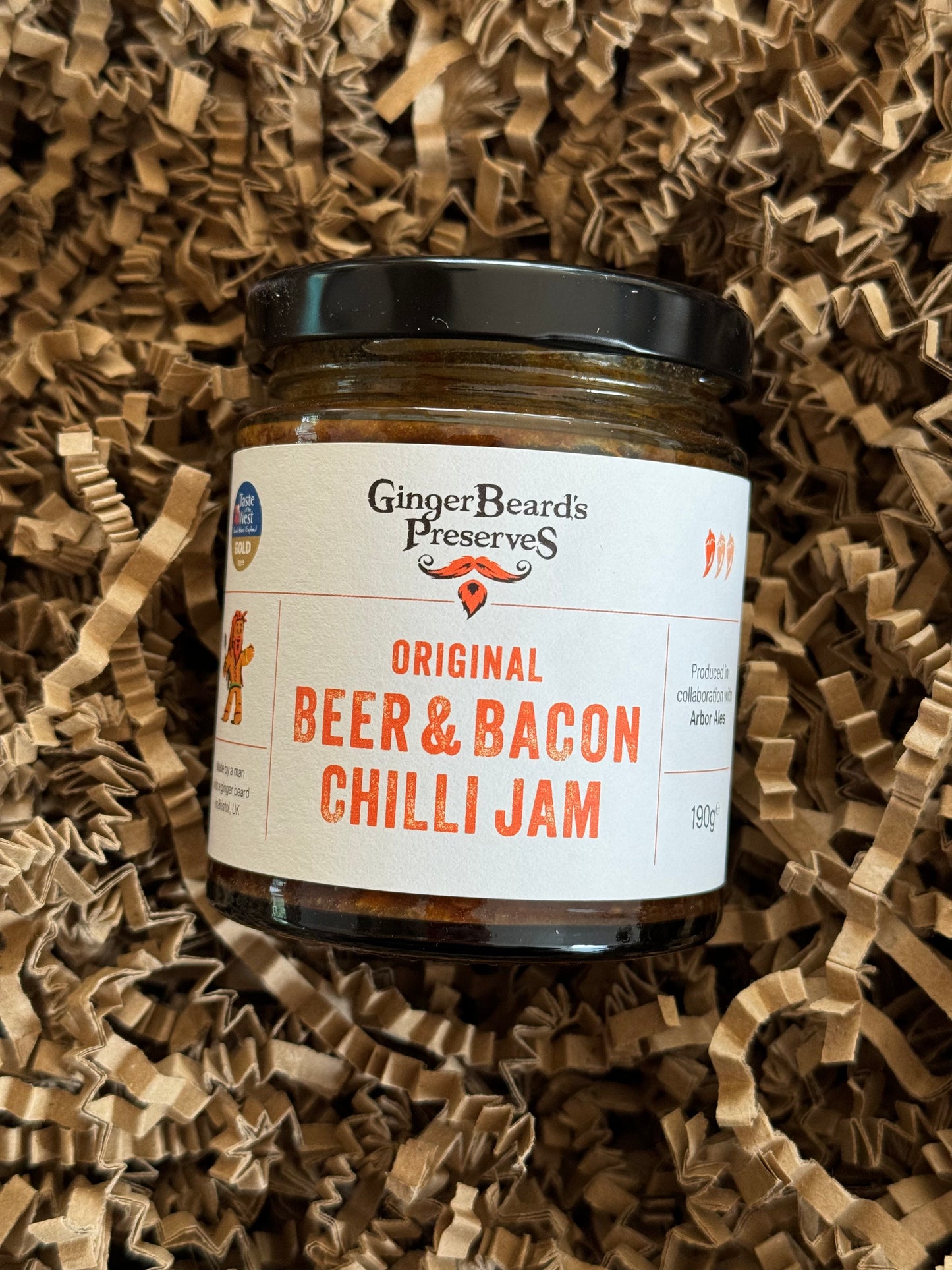 GingerBeard's Preserves Beer, Bacon and Chilli Jam 190g - Gingerbeard's Preserves - Boxlocal