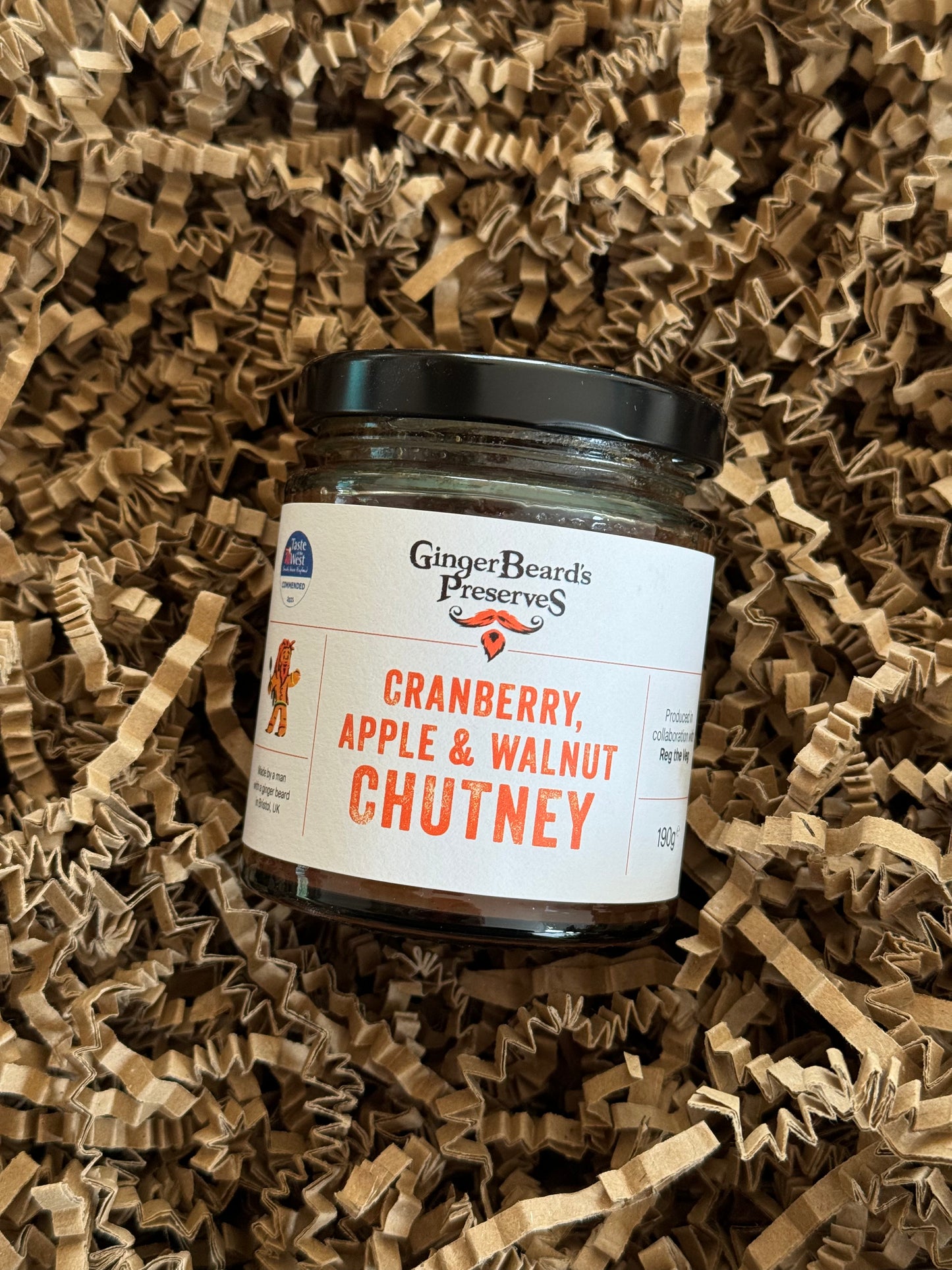 GingerBeard's Preserves Cranberry, Apple & Walnut Chutney 190g - Gingerbeard's Preserves - Boxlocal