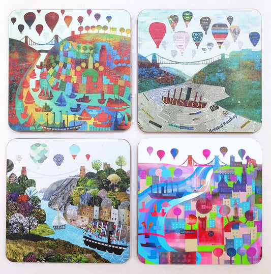 Jenny Urguhart - Bristol Bridge Coasters x 4 - Jenny Urquhart - Boxlocal
