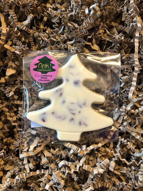 Ooh! Chocolata White Chocolate and Cranberry Christmas Tree 55g - Ooh Chocolata - Boxlocal