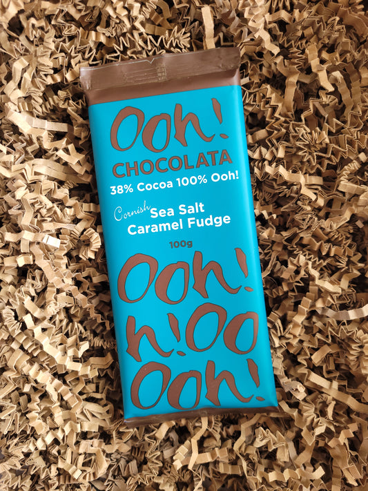 Ooh! Chocolata Sea Salt Caramel Fudge Chocolate Bar 100g - Ooh Chocolata - Boxlocal
