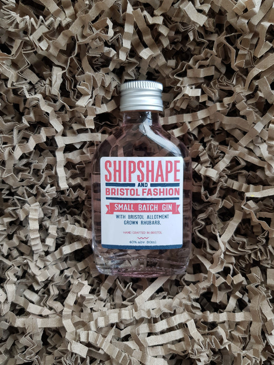 Shipshape & Bristol Fashion Mini Gin with Rhubarb 50ml - Shipshape and Bristol Fashion Gin - Boxlocal