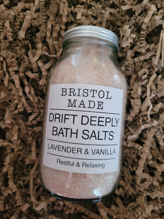Bristol Made Drift Deeply Bath Salts Lavender and Vanilla 500ml