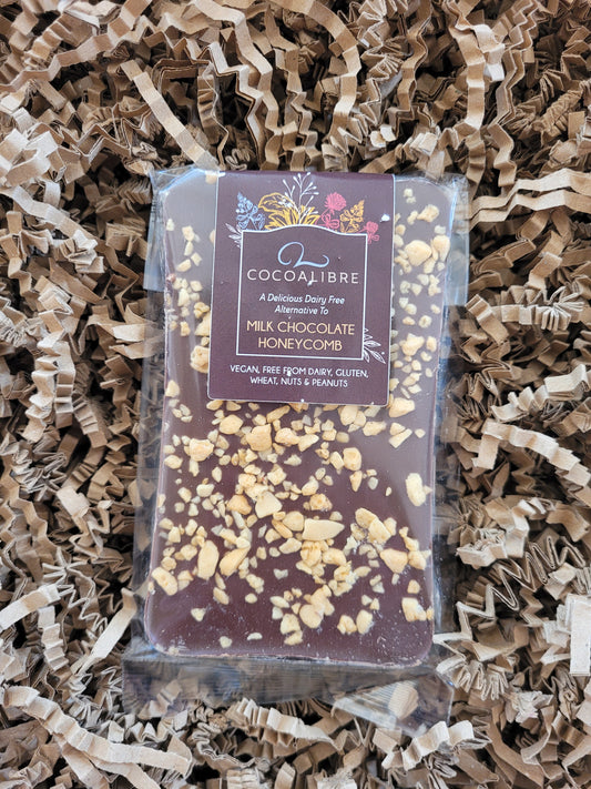 CocoaLibre Dairy Free milk Chocolate Honeycomb Slab 100g