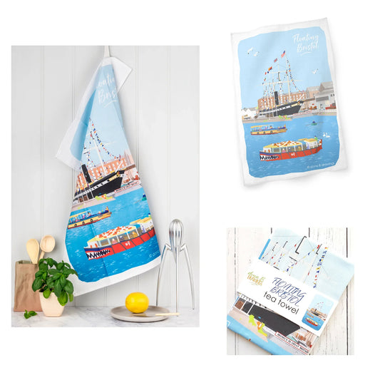 Dona B Drawings Bristol Tea Towel Floating Bristol