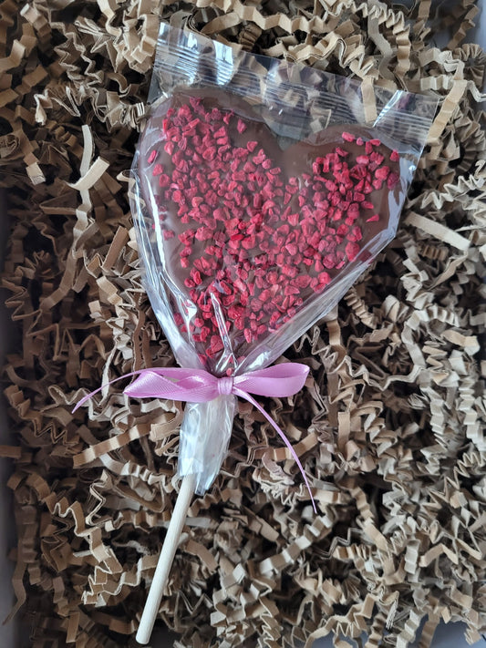 Zara's Chocolates Raspberry Heart Lolly